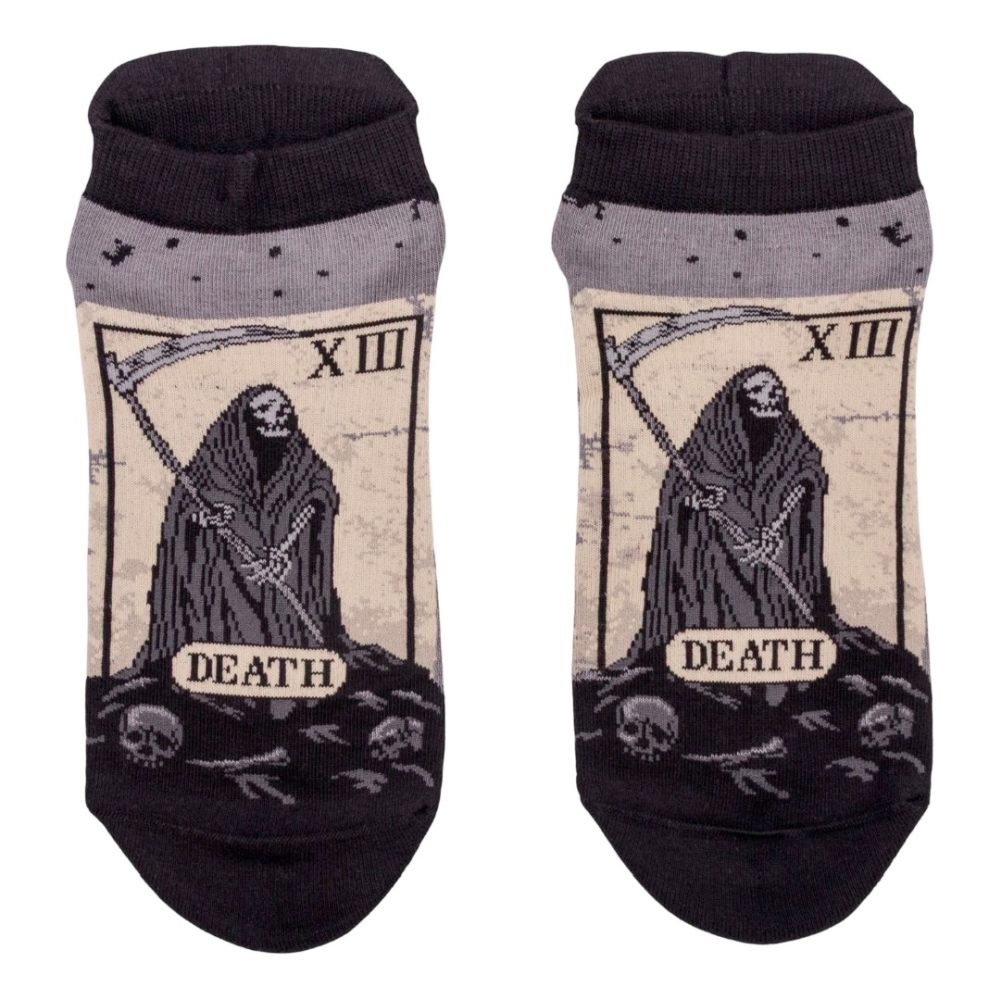 Footclothes - Death Tarot Card Enkelsokken - Grijs/Zwart